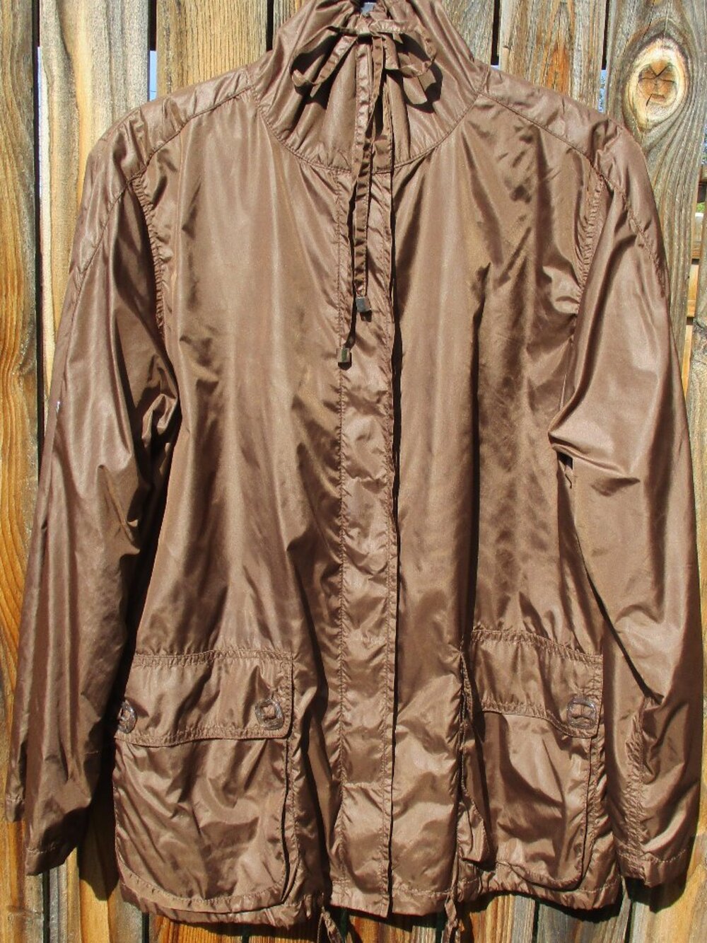 Zenergy by Chico's Outdoor Jacket Zip & Snap Closure Lined Brown Size M